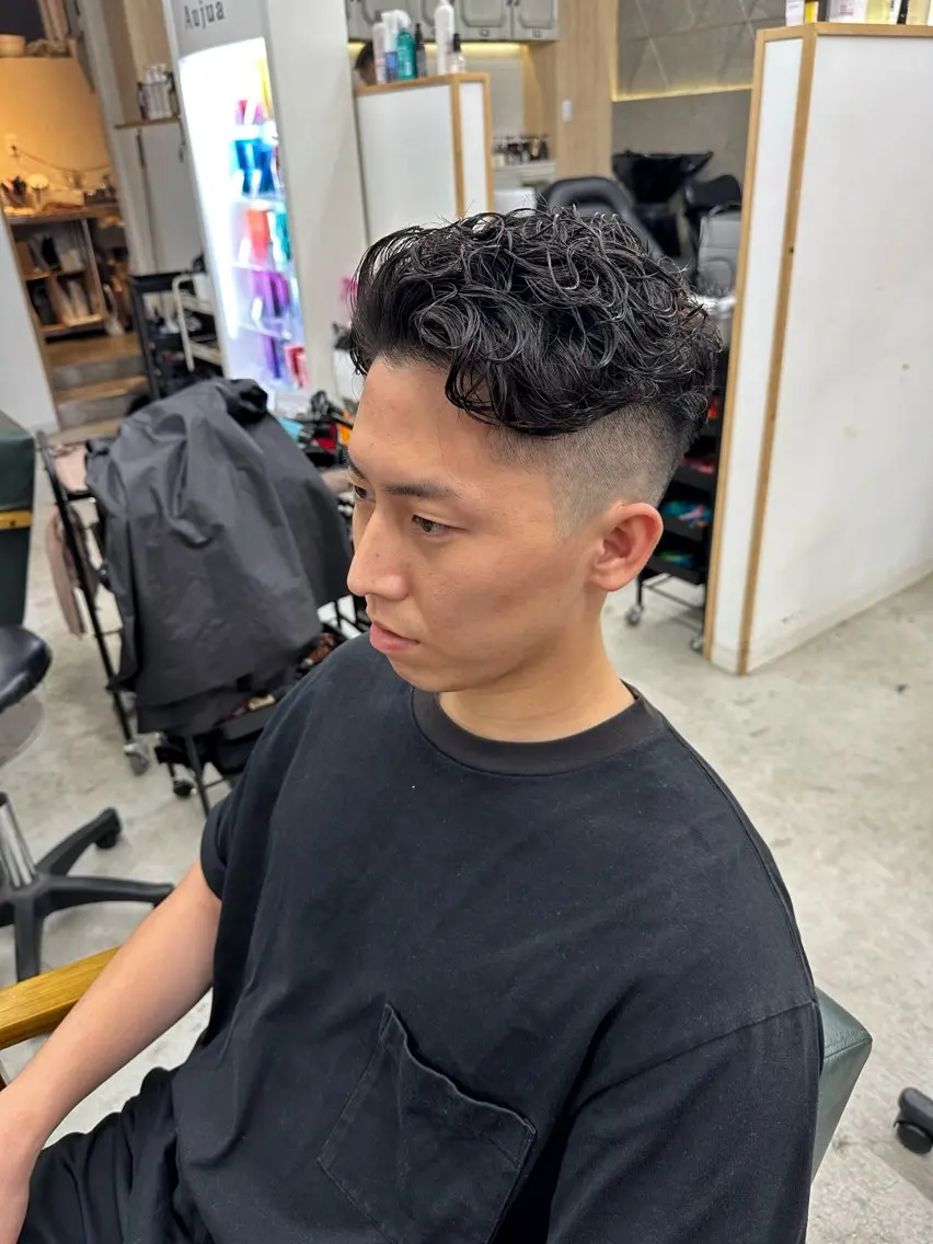 パーマ メンズ カット パーマ 八谷 将平のヘアスタイル