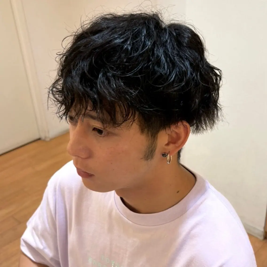 パーマ メンズ カット パーマ 岡 愛梨のヘアスタイル
