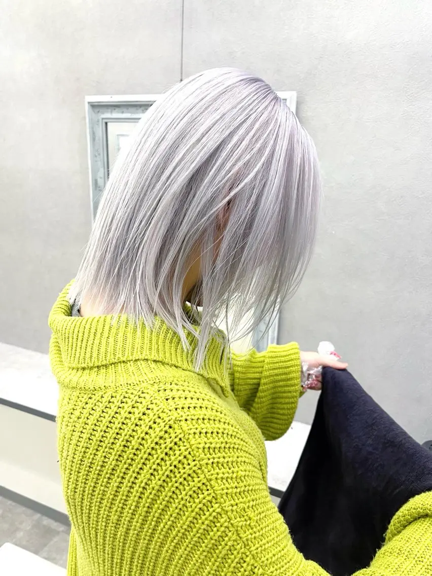 ミディアム カラー ハイトーンカラー ヘアカラー トリートメント AiM 大名　似合わせカットのヘアスタイル