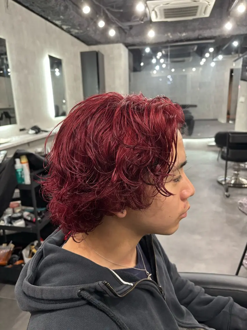 ミディアム カット ヘアカラー メンズカット ブリー チリタッチ、マッシュのヘアスタイル