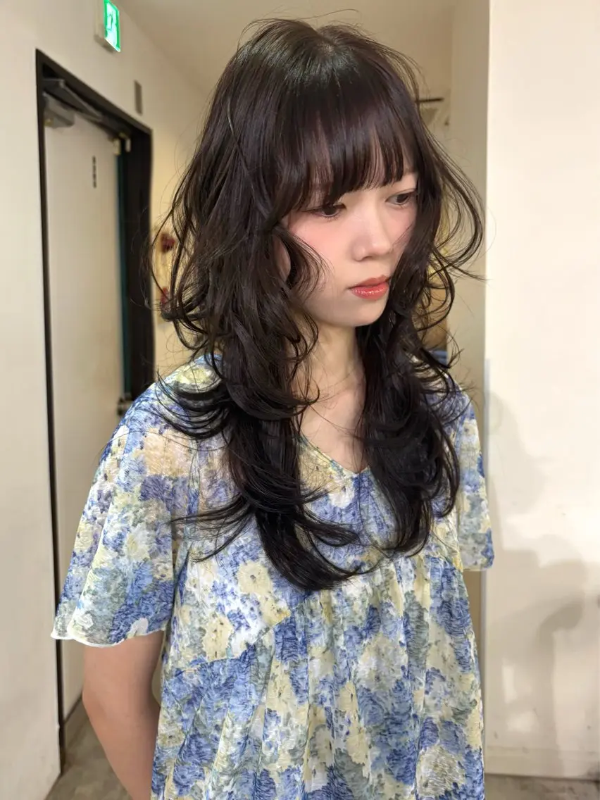 ロング カラー カット ヘアカラー mizuki/ピンク ベージュ.レイヤーのヘアスタイル
