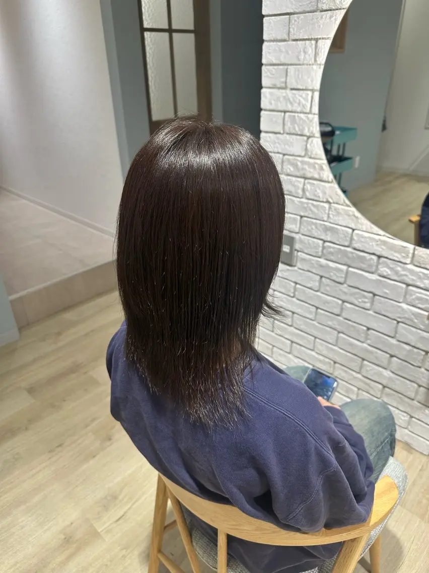 ミディアム カラー ブラウンカラー オリーブブラウン 【Lien】 AYUのヘアスタイル