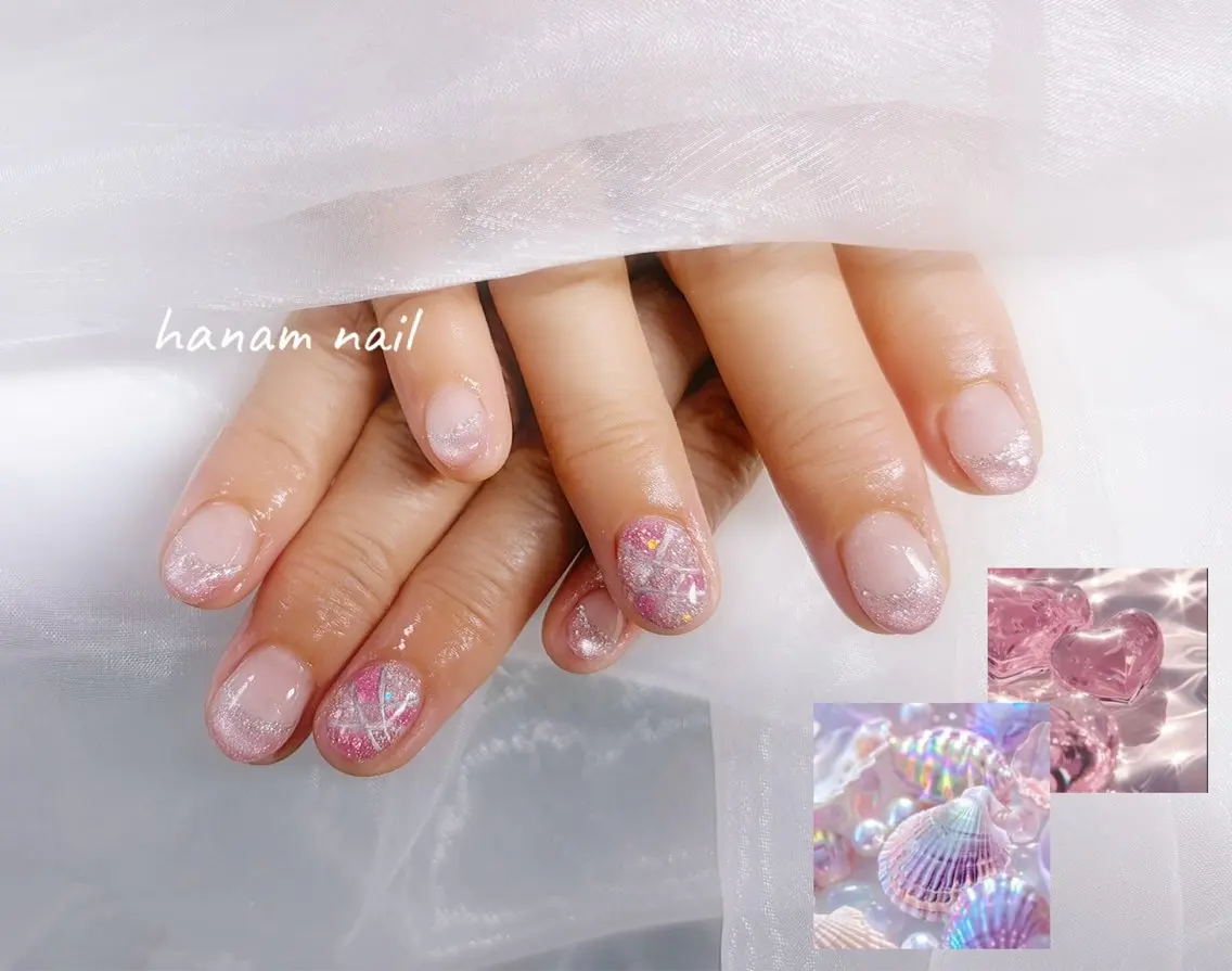 ネイル フレンチネイル ハンドネイル hanam nail 🌿🩵ハナムネイルのネイルデザイン