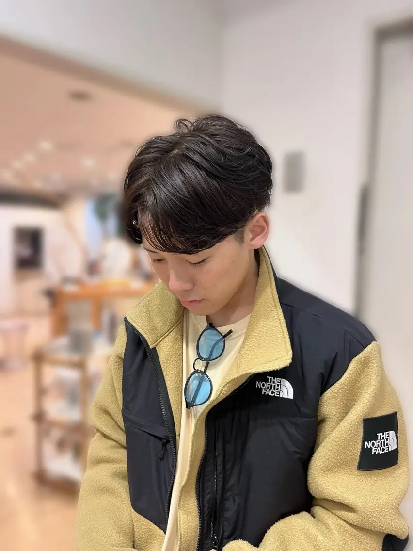 カラー パーマ メンズ メンズパーマ ブラウンカラー オリーブブラウン 💠つたふうか/ 韓国/メンズヘア💠のヘアスタイル