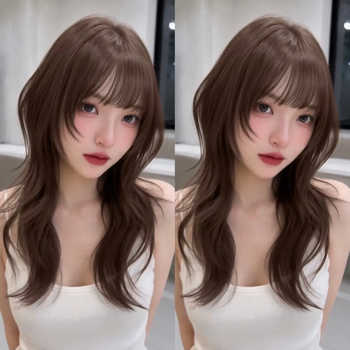 セミロング 簡単ワンカールレイ ヤーカット清水隆央のヘアスタイル