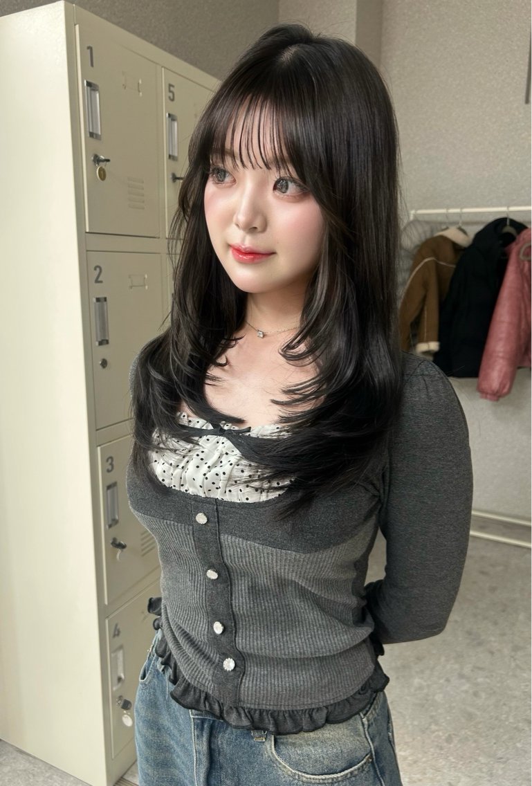 ロング カラー ブラウンカラー チョコレートブラウン 透明感カラー レイヤーカット 小顔カット カット ヘアカラー 福岡/艶カラー/ レイヤーカット/夏也のヘアスタイル