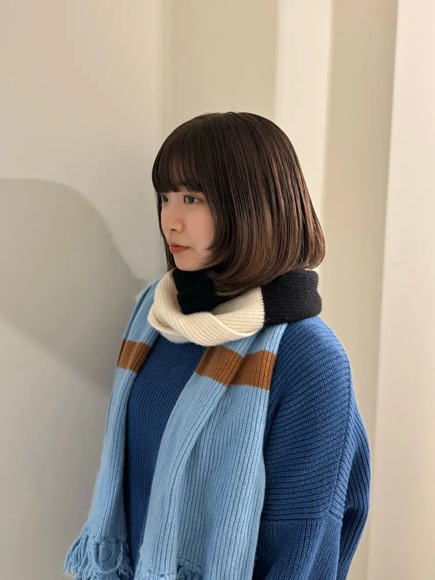 ミディアム カラー 内沼 恵留菜のヘアスタイル