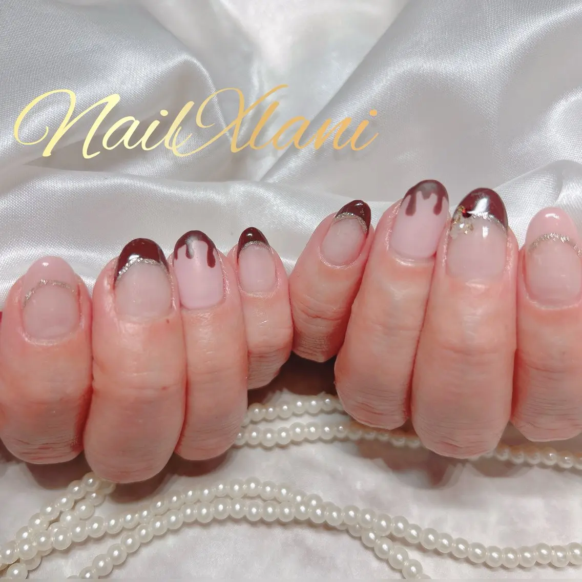 ネイル フットネイル ジェルネイル マグネットネイル パラジェル バレンタイン Nail×Lani 深爪矯正対応◎のネイルデザイン