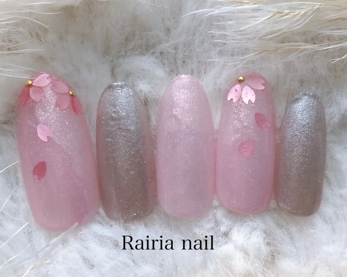 ネイル グリーン 持ち込み ハンドネイル Rairia nail本八幡店のネイルデザイン