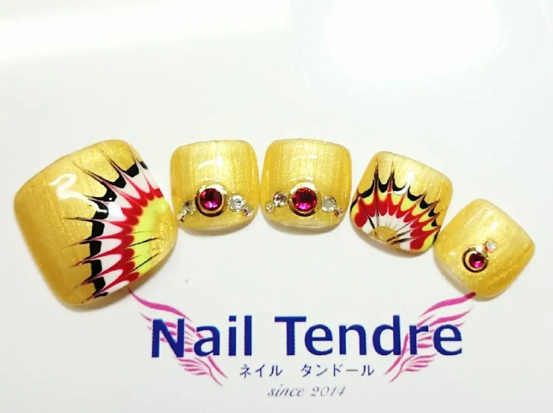 ネイル アートネイル ジェルネイル ソフトジェル ストーンネイル フットネイル Nail  Tendreのネイルデザイン