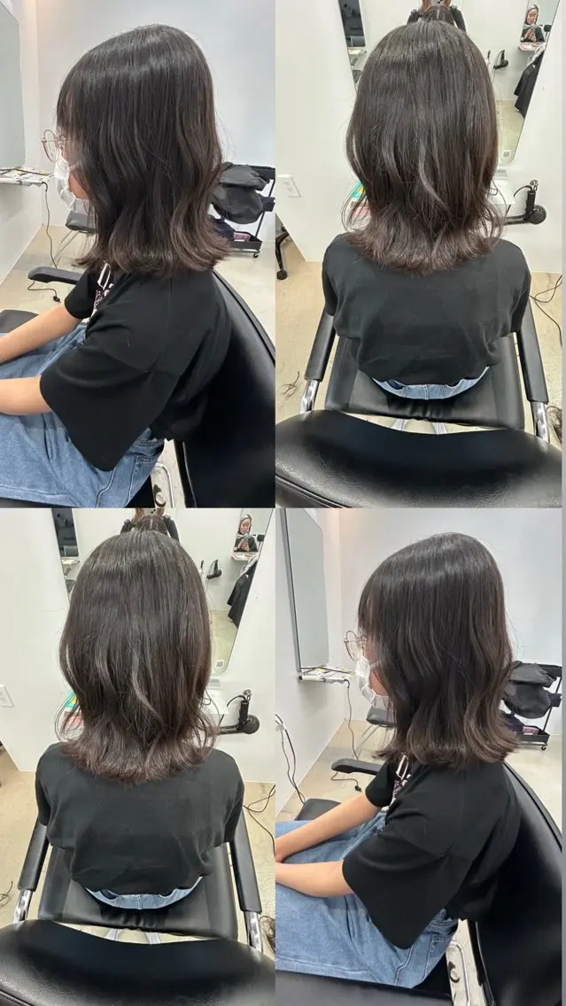 ミディアム カット ヘアカラー 阿部野 明優梨のヘアスタイル