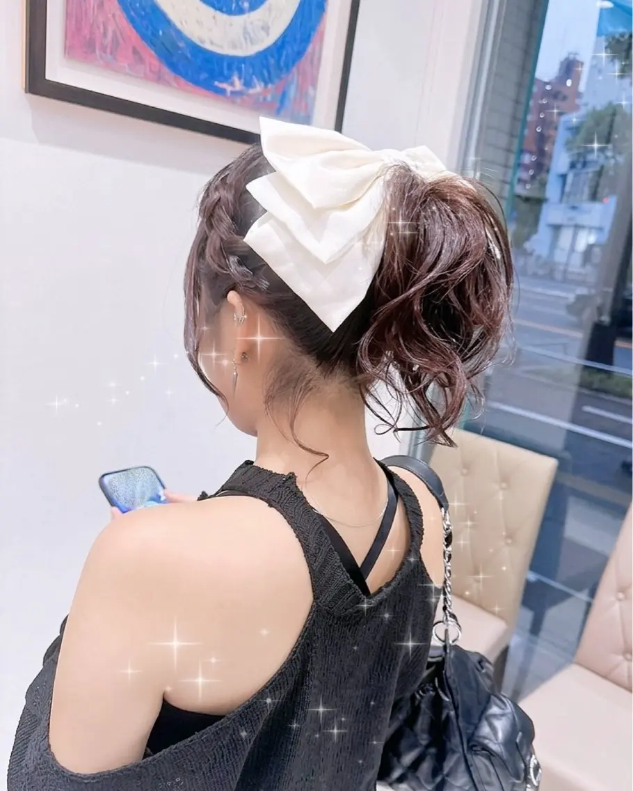 ミディアム ヘアアレンジ ヘアセット 🫧ヘアアレンジ🎀 ウガジン💞🪄のヘアスタイル