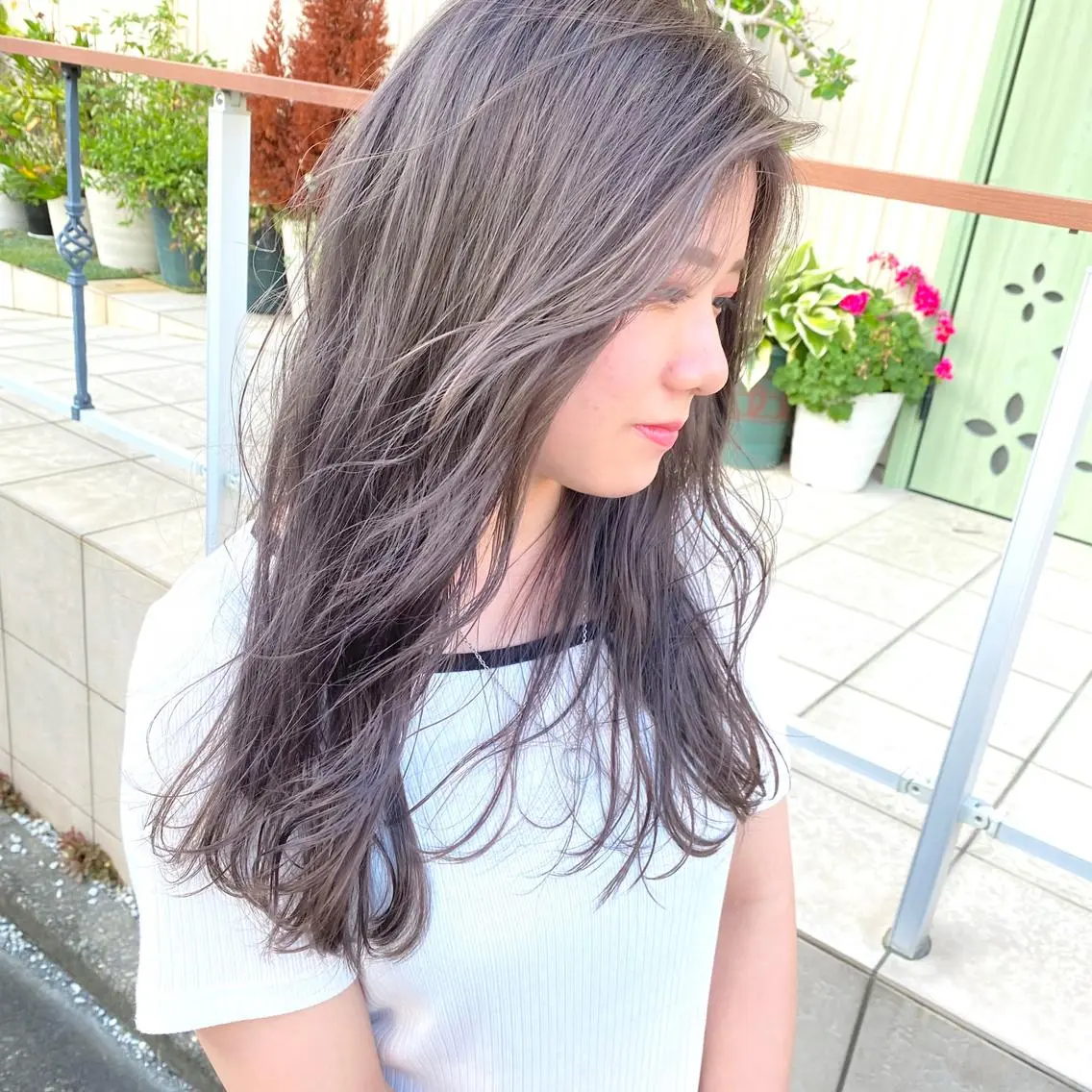 ロング カラー ヘアアレンジ カット ハイトーンカラー🌈 メンズパーマ鈴木康平のヘアスタイル