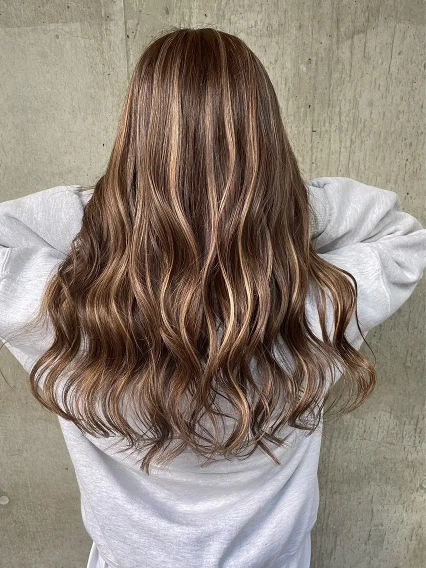 ロング カラー ヘアカラー ♡ハイライトカラー shinri♡のヘアスタイル