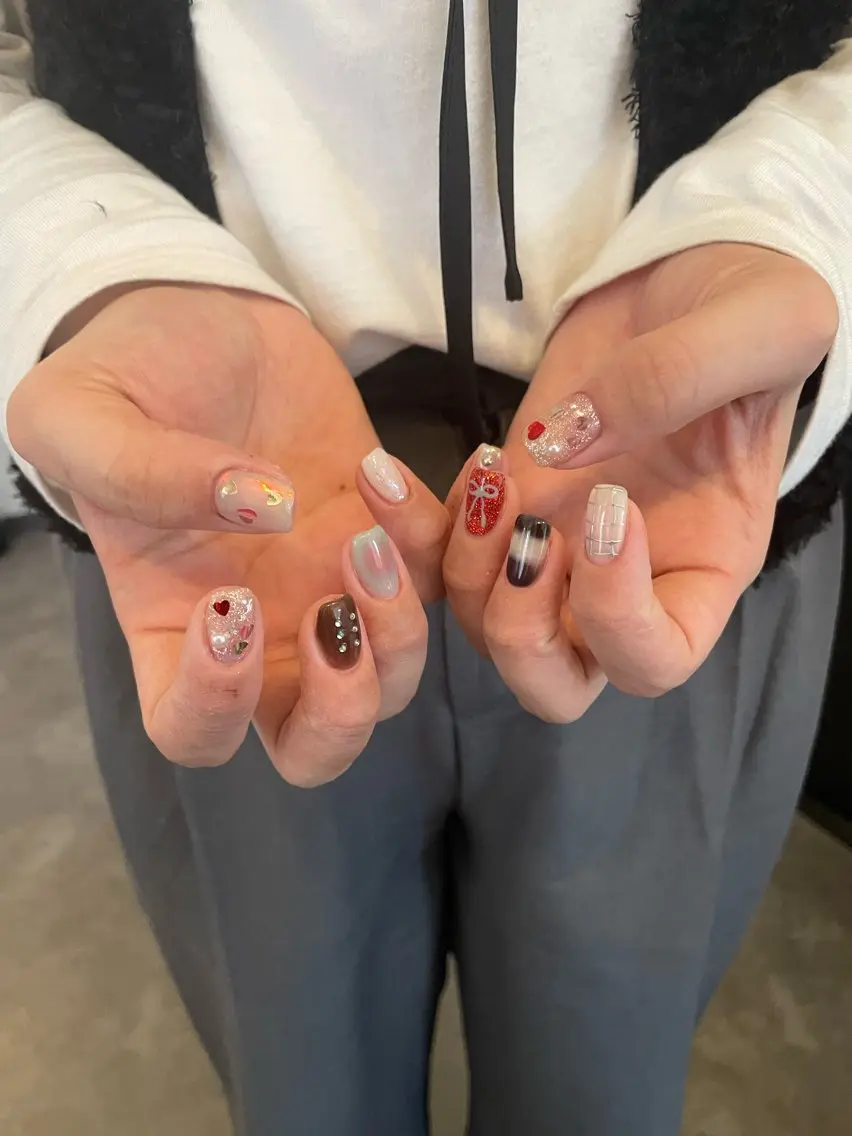ネイル バレンタイン ハンドネイル roof nailのネイルデザイン