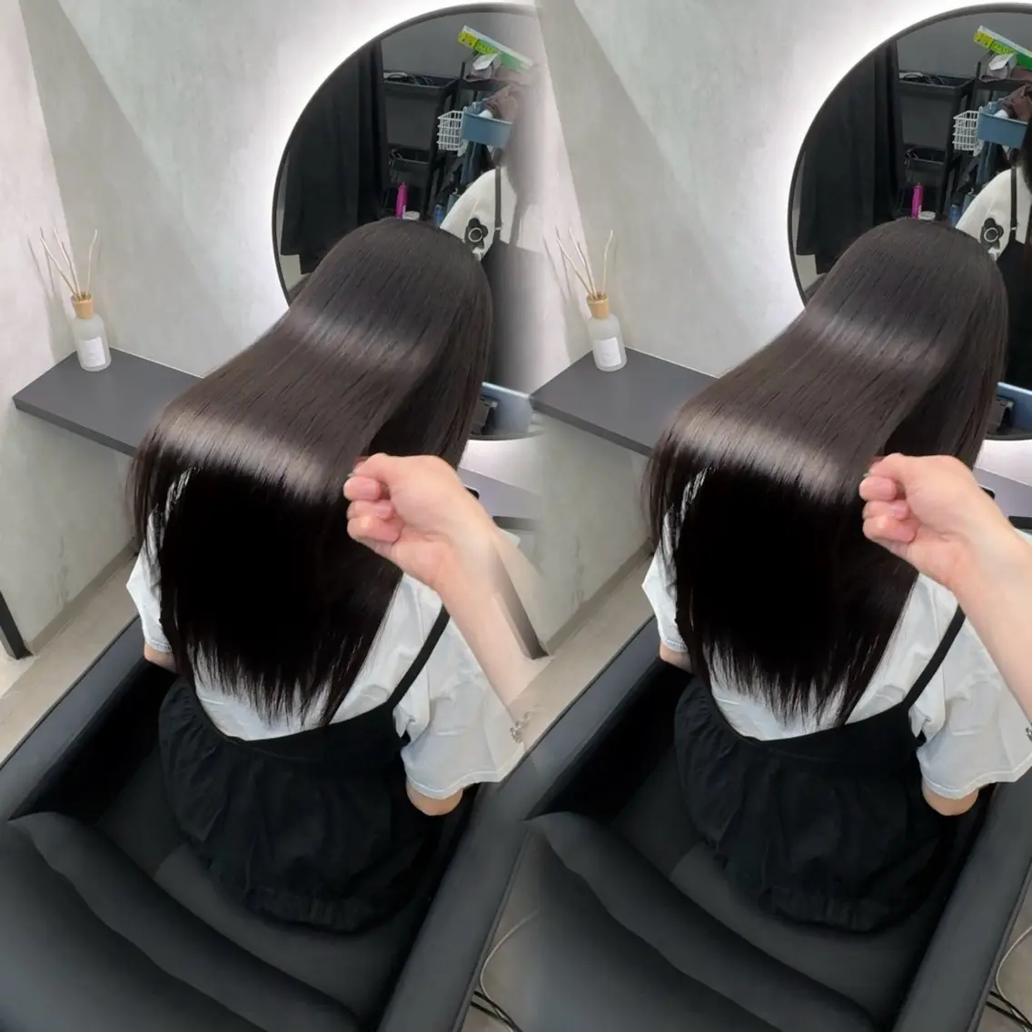 ロング ヘアアレンジ カット 縮毛矯正 トリートメント 新宿 /髪質改善/ レイヤー/ヒュウガのヘアスタイル