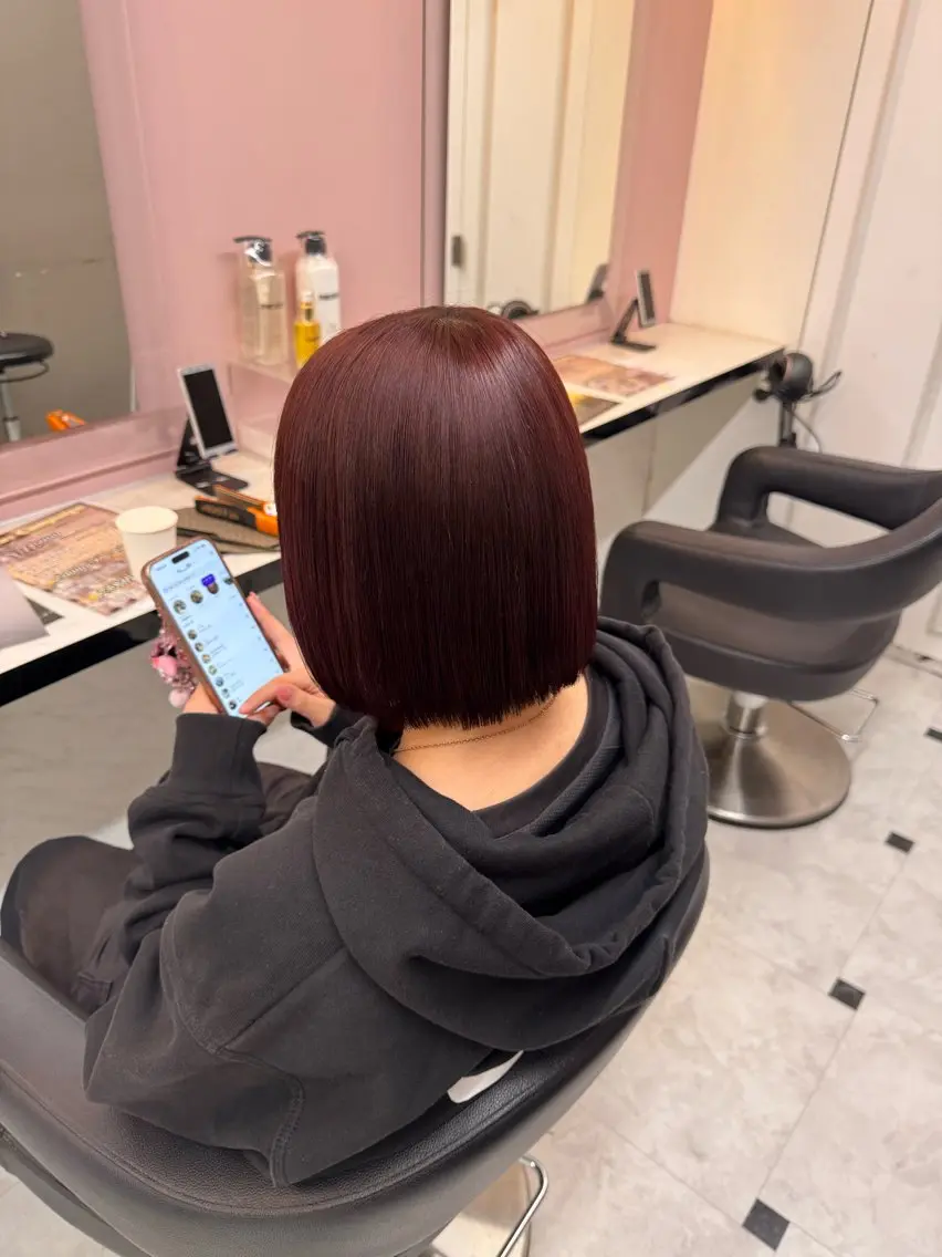 ミディアム ヘアカラー トリートメント ヘッドスパ ヘアセット ♥️韓国風透明感 暖色misa♥️のヘアスタイル