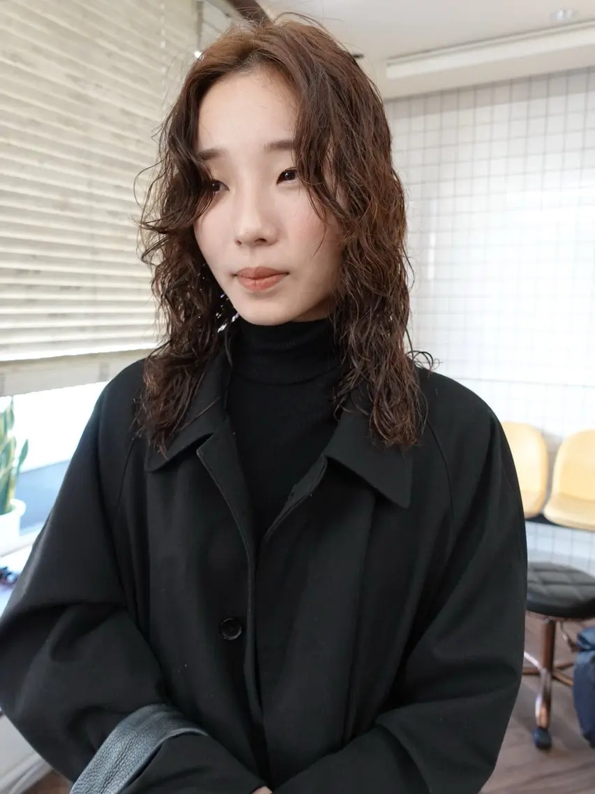 ミディアム パーマ ボブパーマ/パーマ ウルフパーマのヘアスタイル