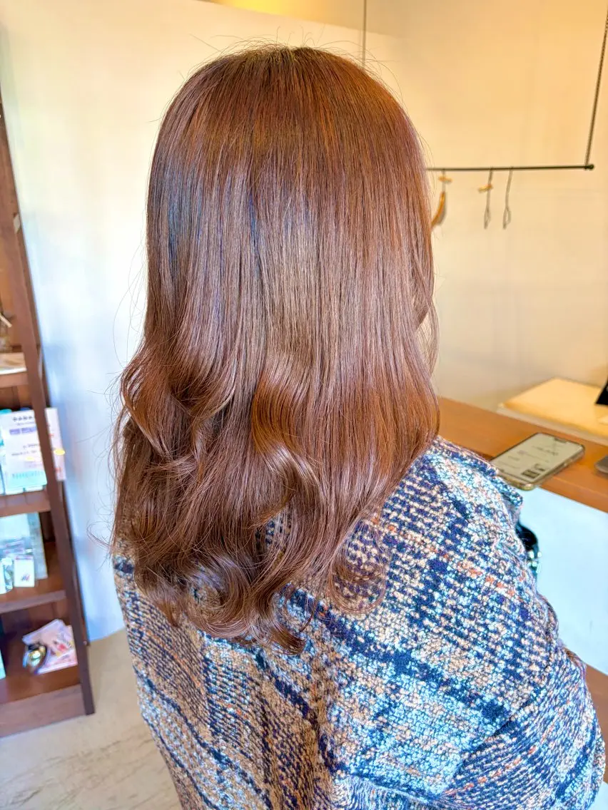 ロング カラー オレンジ 中島 さなえのヘアスタイル