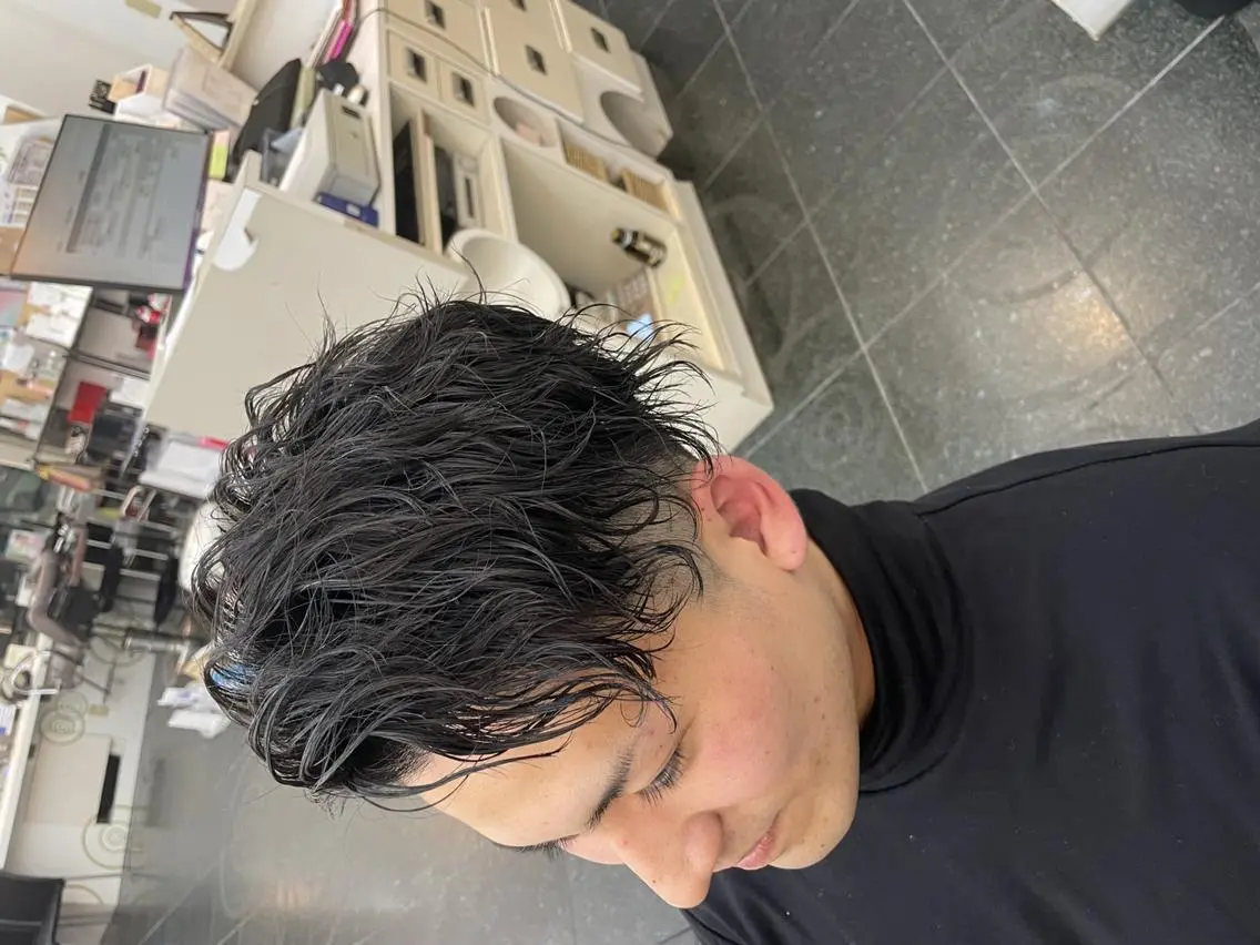 パーマ ショート メンズ カット パーマ 💇🏻‍♂️パーマ ニキ✨本田龍斗のヘアスタイル