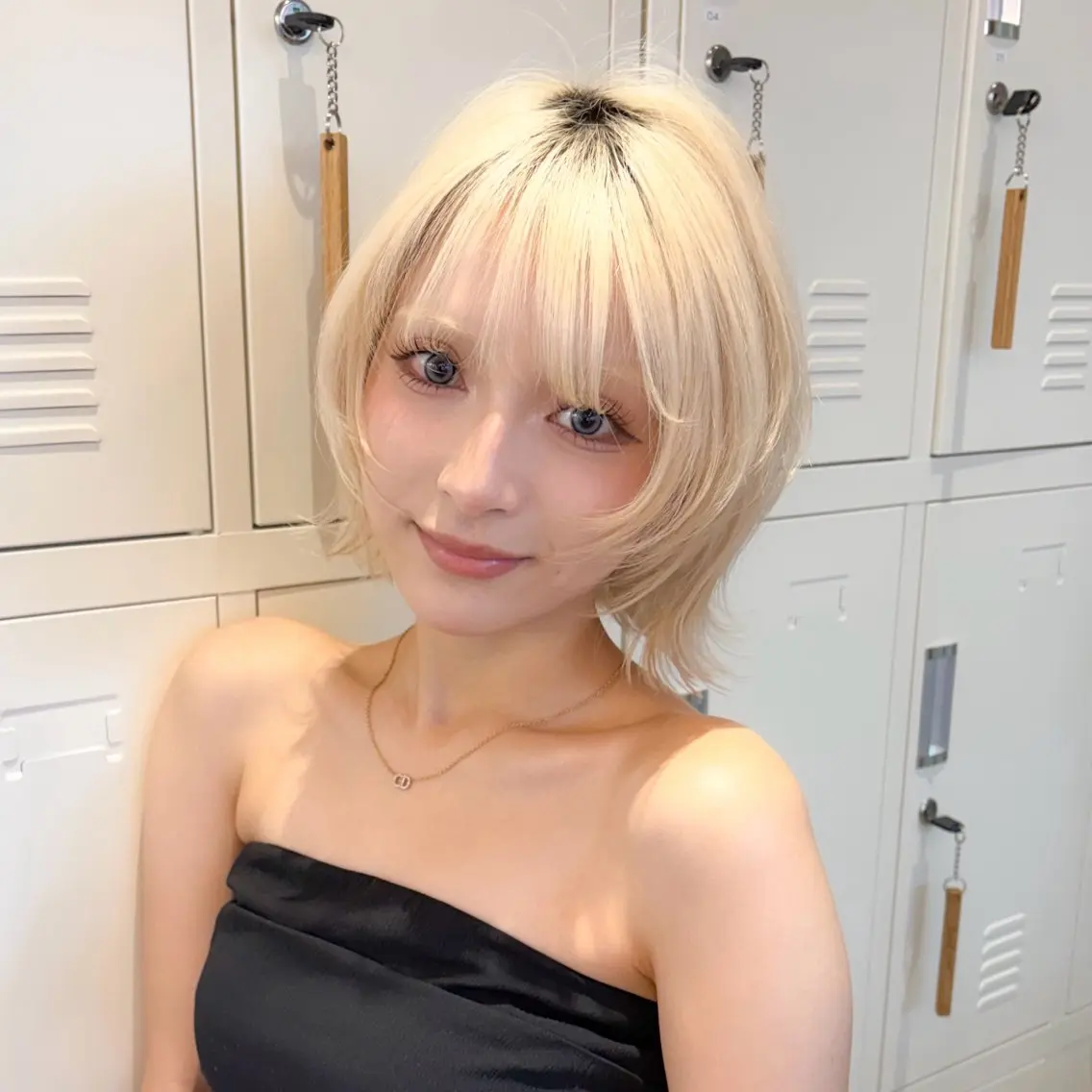 ミディアム カラー ハイトーンカラー ボブ ヘアカラー トリートメント ♥️ボブ縮毛矯正/暖 色/minami♥️のヘアスタイル