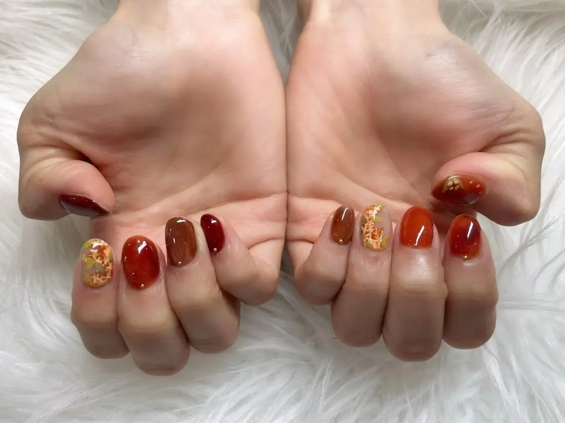 ネイル アートネイル 大理石ネイル(マーブル) ミラーネイル ハンドネイル nail Kotoのネイルデザイン