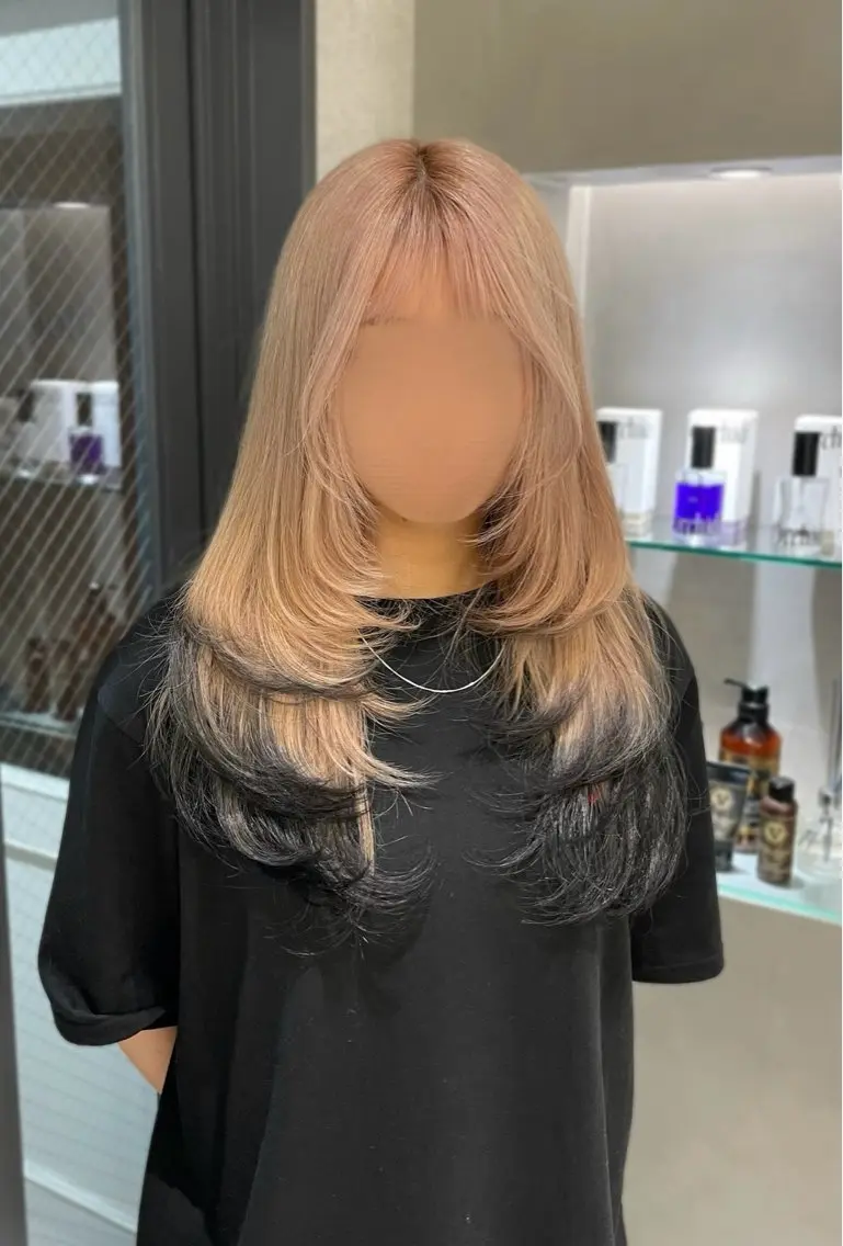 【🚀design color】レイヤーカット+ブリーチ+カラー+トリートメント(ルーツ/グラデーション/インナー等)の写真
