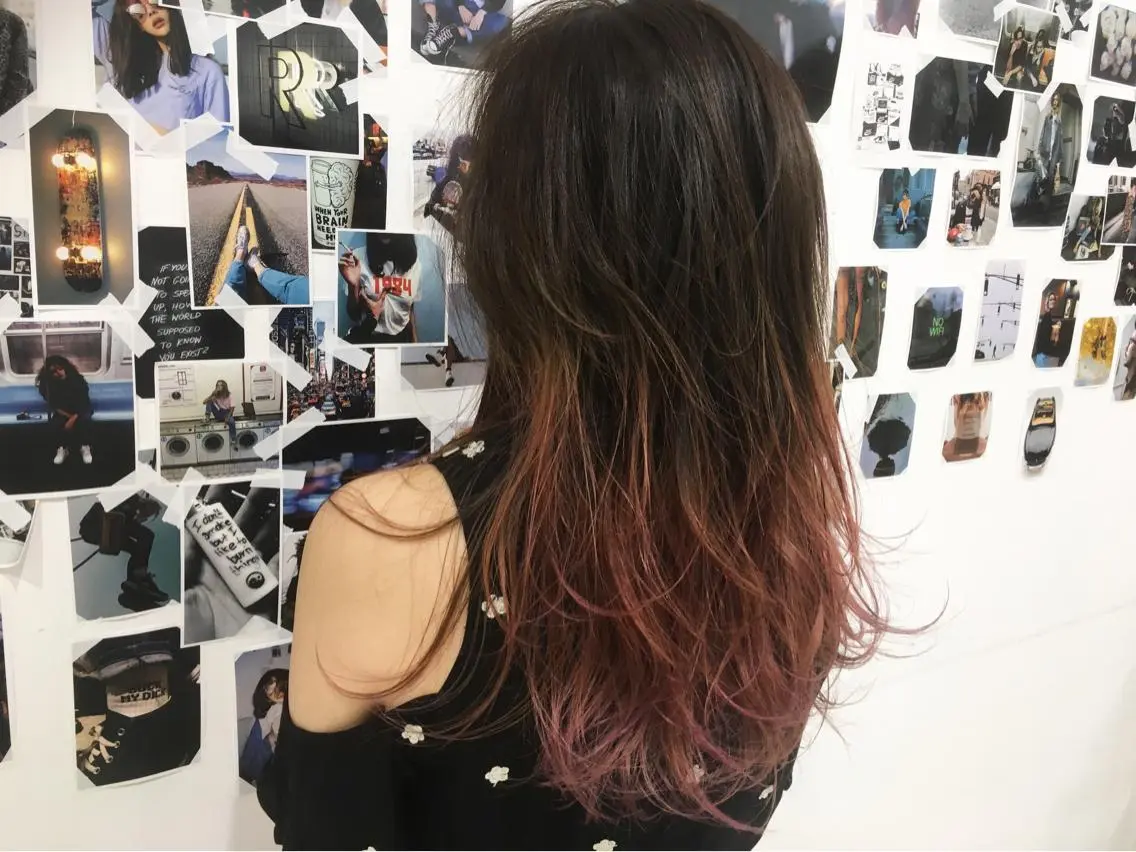 ロング カラー グラデーションカラー ラベンダーカラー ピンクカラー ピンクラベンダー イシマル ナオヤのヘアスタイル