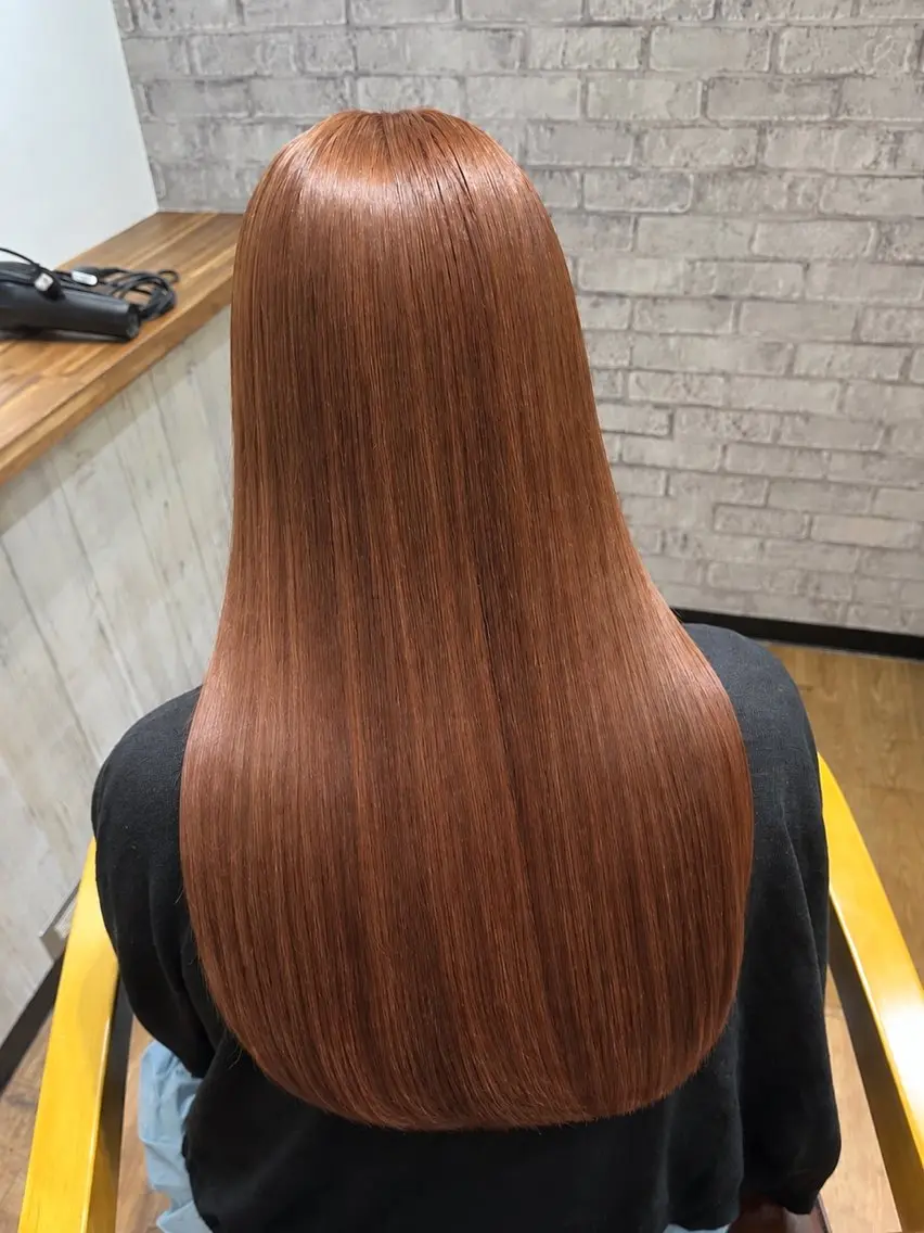 ロング オレンジブラウン ヘアカラー トリートメント モデル募集🙌🏻 harutoのヘアスタイル
