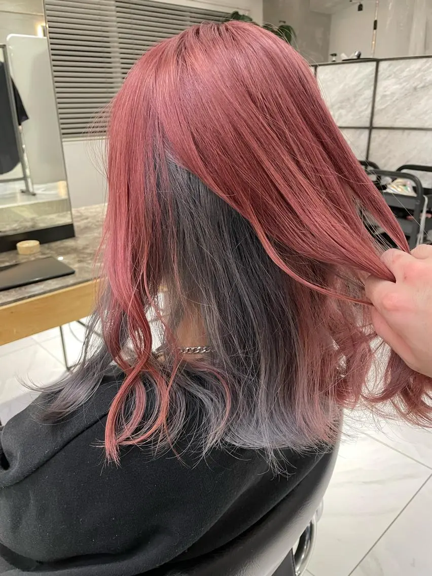 ケアブリーチダブルカラー☘️+透明感カラー🌱+ナノスチームトリートメント🌲の写真
