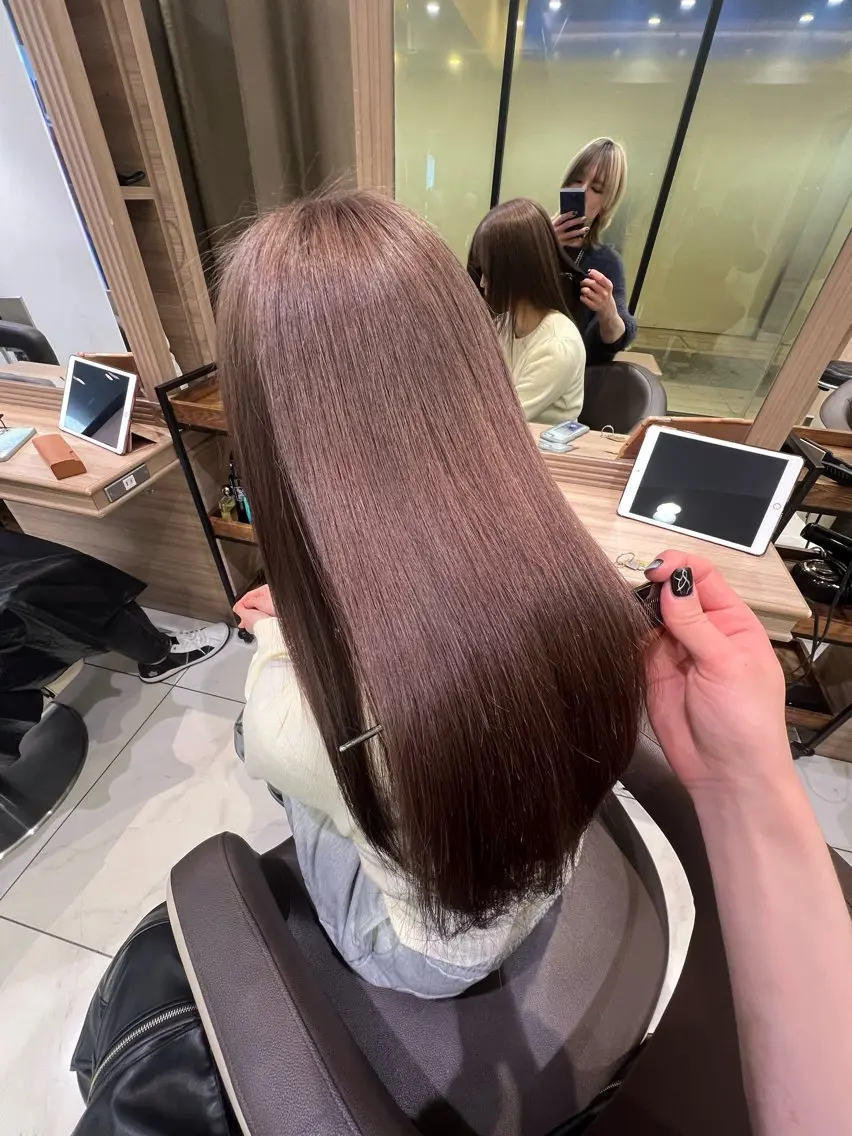 💫透明感ケアカラー+リペアトリートメント🫧(前髪カット✂️付き)の写真