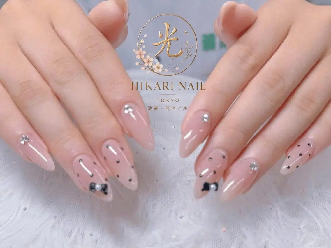 ネイル チークネイル 長さ出し フレンチネイル ガーリー ハロウィン ハンドネイル HikariNail Ikebukuroのネイルデザイン