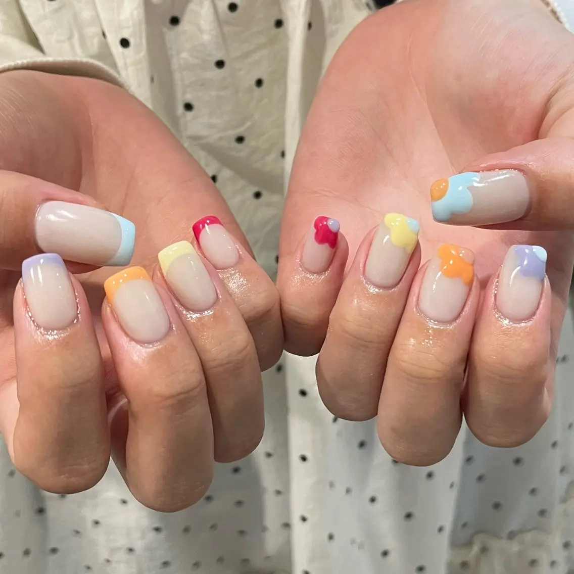 ネイル ハンドネイル 0203ムニムサン 💙Harukaのネイルデザイン