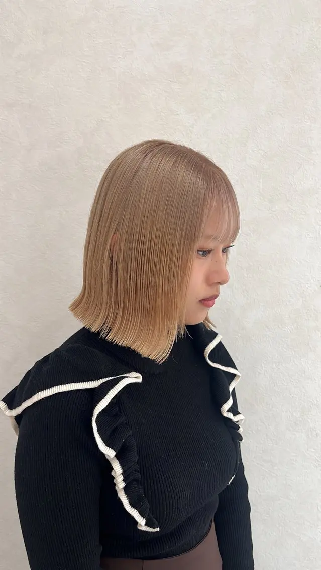 【圧倒的王道♪】🫅🏻韓国風ダブルカラー➕カット🫅🏻ミルクティーベージュ#ミルクティーカラー#グレージュの写真