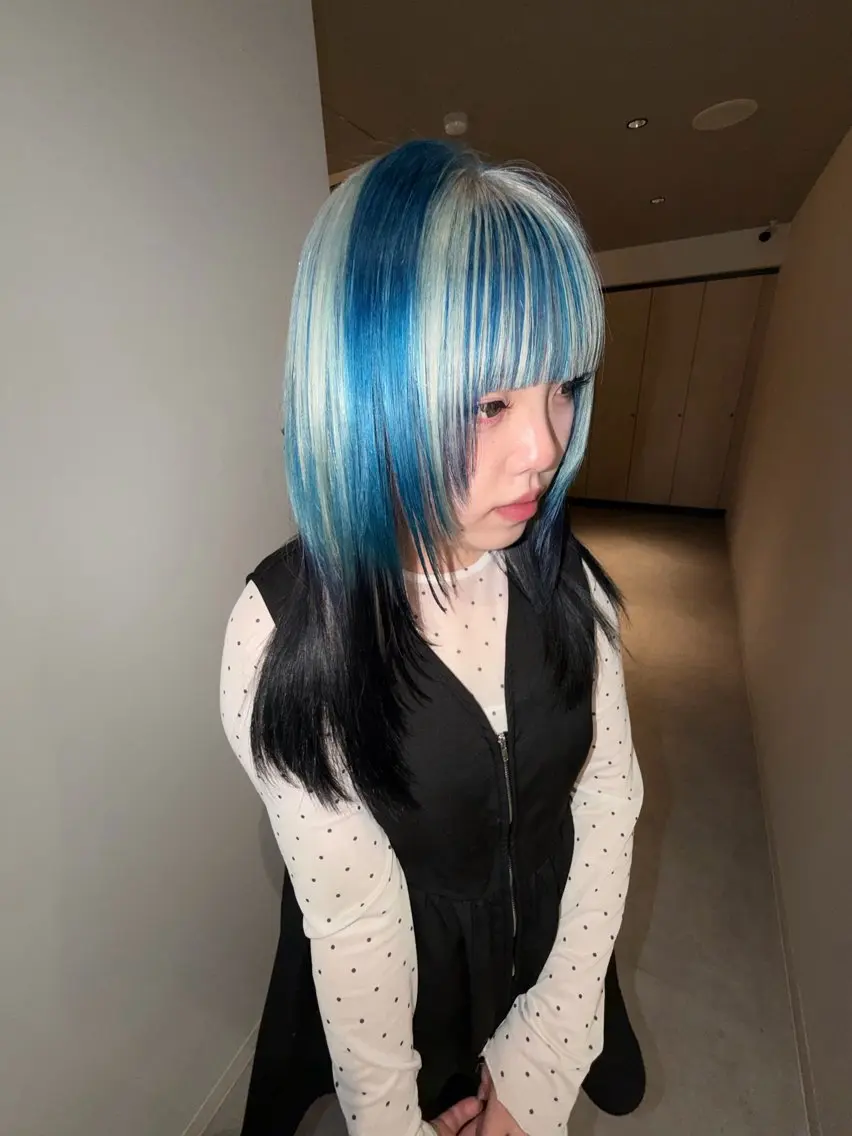 ミディアム カラー ヘアカラー 岡山ハイトーン・ ルーツカラー/こもものヘアスタイル