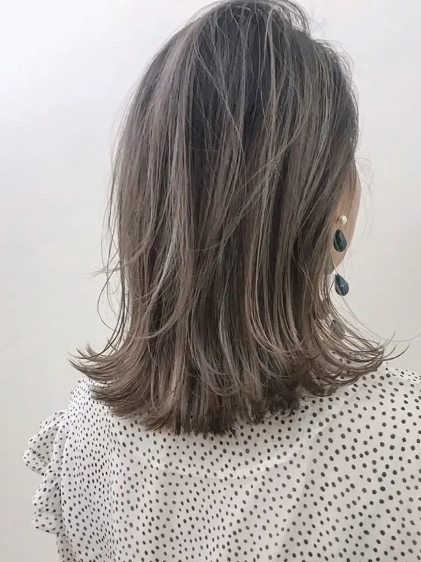 ロング 髪質改善＆白髪ぼかし カラー♡店長みやけ♡のヘアスタイル