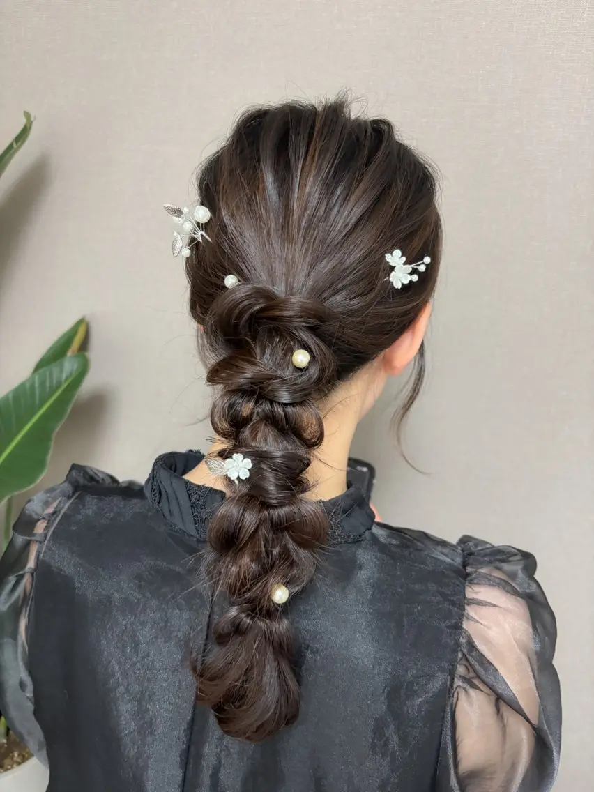 セミロング ヘアアレンジ ヘアセット Mieux Hair ひなこ🫧のヘアスタイル
