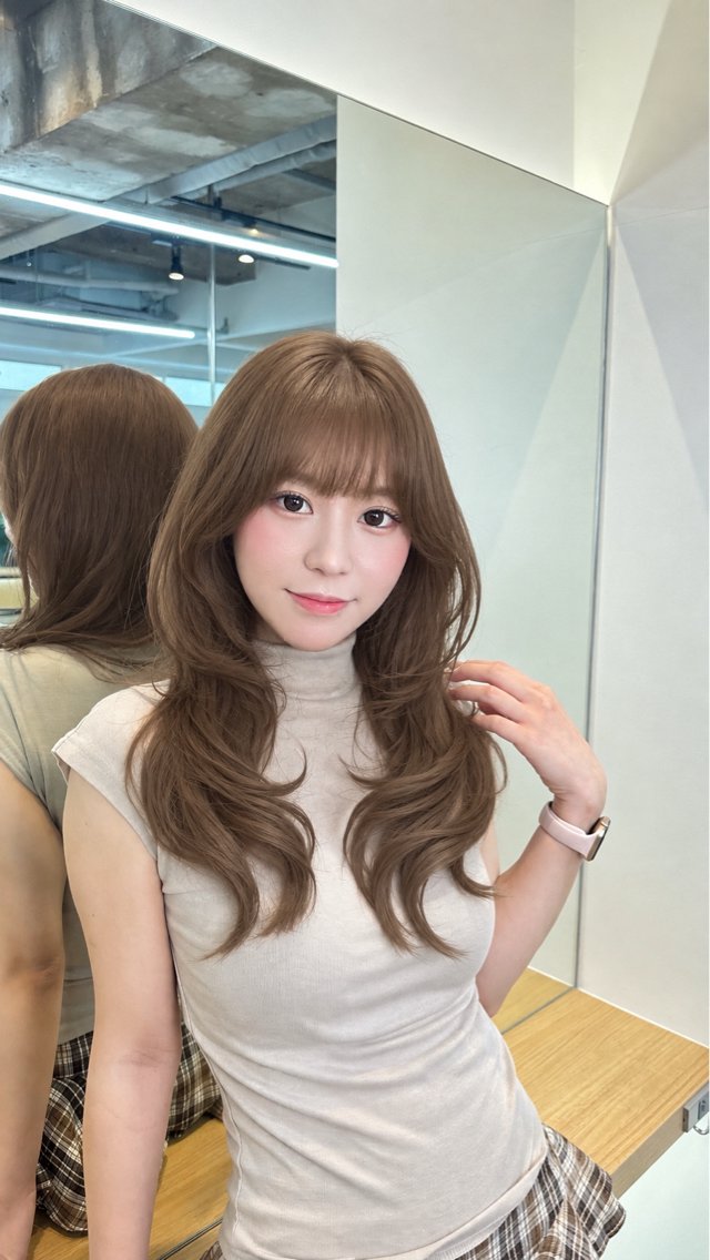 ロング カラー カット ヘアカラー トリートメント ‪‪❤︎‬韓国レイヤ ー❤︎/saraのヘアスタイル
