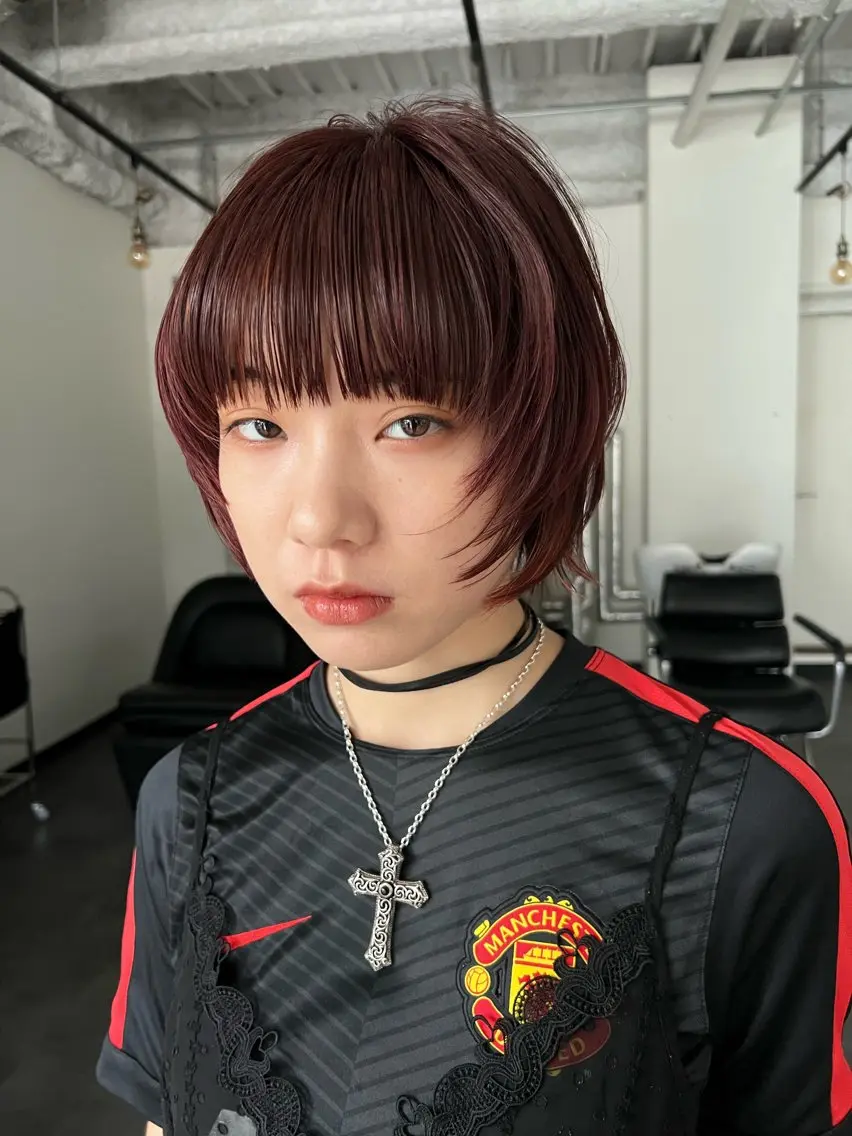 ショート ボブレイヤー ボブ 顔まわりレイヤー 顔周りカット レイヤーカット ショートカット募集/ モカのヘアスタイル