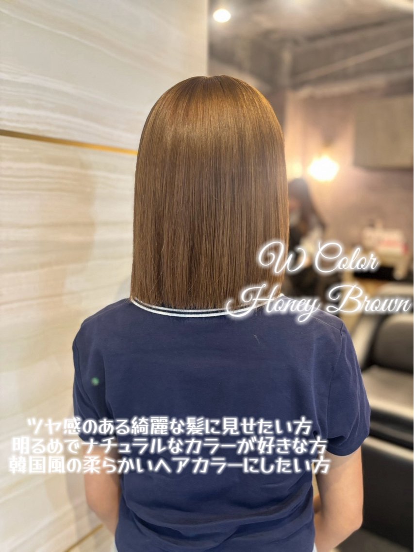 セミロング カラー ブリーチ ブラウンカラー ダブルカラー ヘアカラー トリートメント 🍑ももか🍑透明感 カラー/赤羽🎀のヘアスタイル