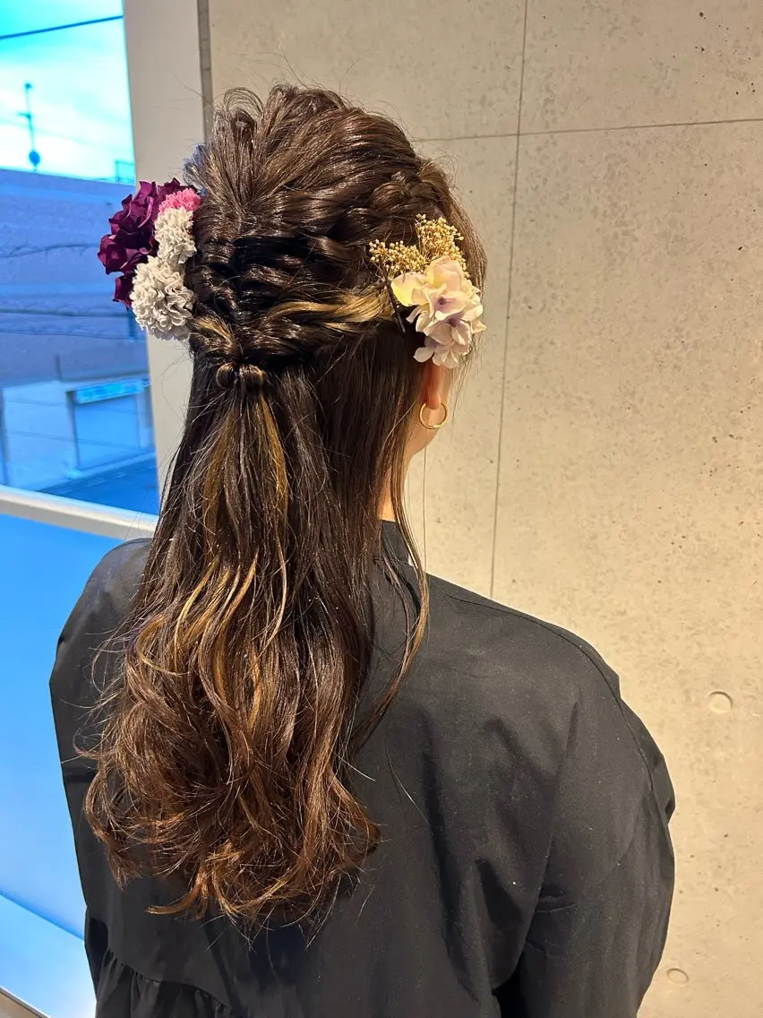 ロング ヘアアレンジ 卒業式のヘアスタイル 髪質改善/縮毛矯正 ツヤ髪🩷さつきのヘアスタイル