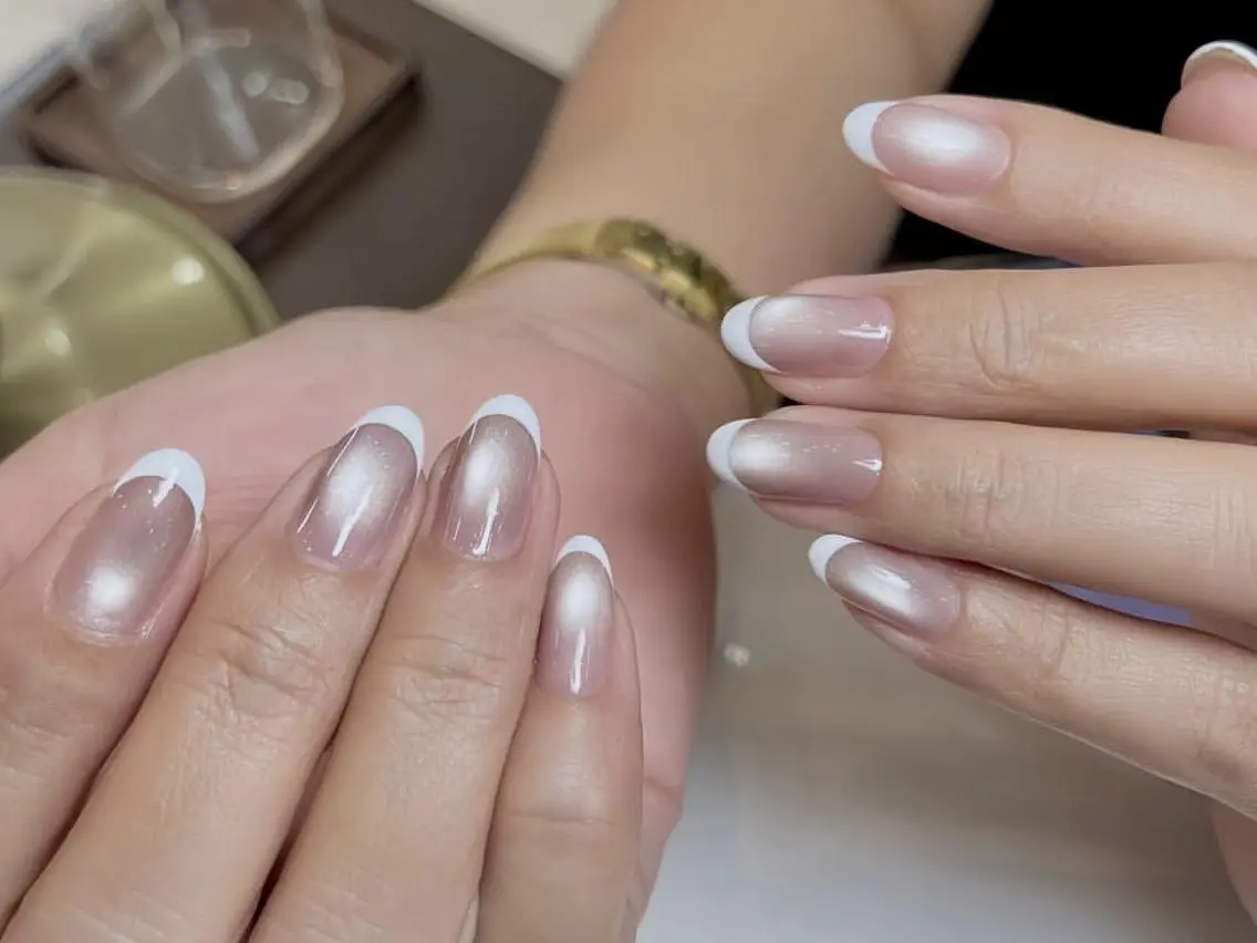 ネイル アートネイル フレンチネイル ジェルネイル ガーリー キラキラネイル Nova Nailのネイルデザイン