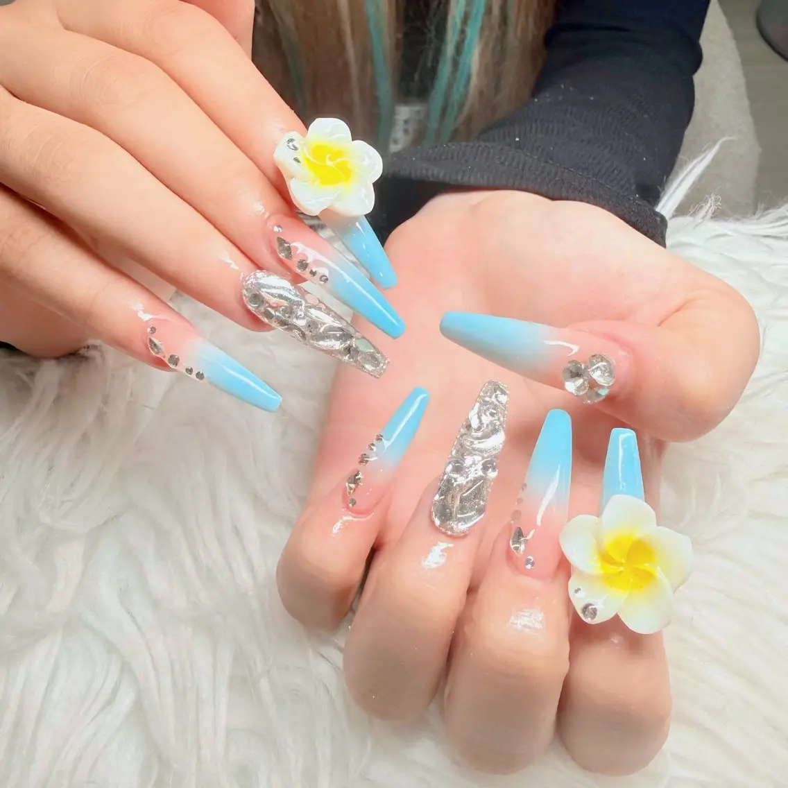ネイル フットネイル フレンチネイル グラデーション 韓国ネイル ロングネイル ハンドネイル Hani Nail Salonのネイルデザイン