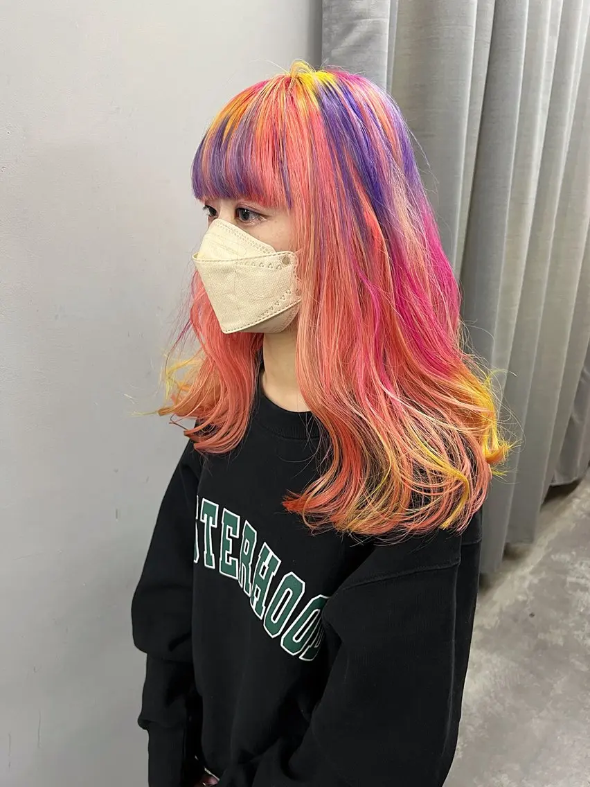 セミロング カラー ブリーチ デザインカラー カット ヘアカラー トリートメント 【痛くないブリーチ】 野村友大のヘアスタイル