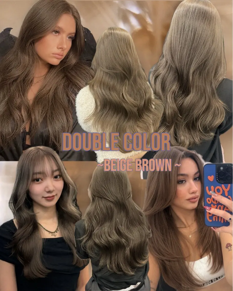 ロング カラー ヘアカラー トリートメント オリーブベージュ 🫒🩶Rianaのヘアスタイル