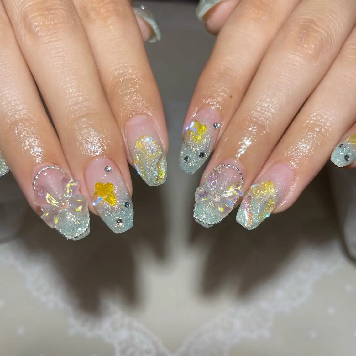 ネイル アートネイル グラデーション ラメ(グリッター) ラメグラデーション ハンドネイル Nail Salon Refletのネイルデザイン