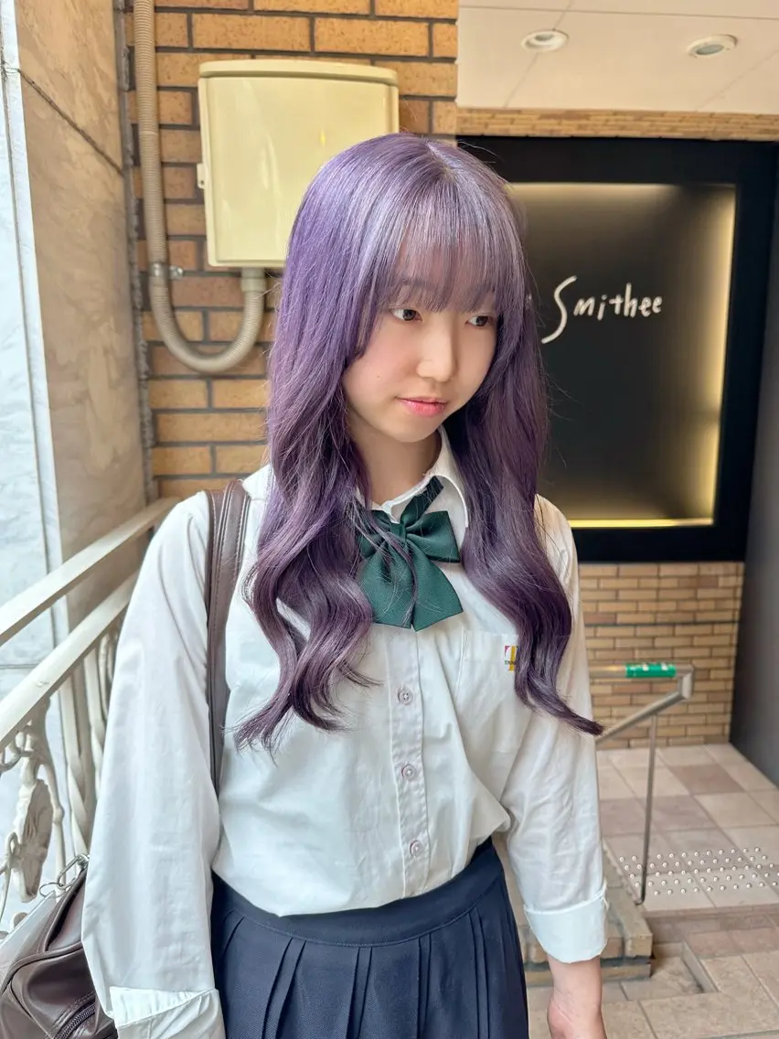 セミロング ケアカラー ボブ 髪質改善 韓国風ヘア レイヤーカット ヘアカラー トリートメント 心斎橋 韓国レイヤ ー指名No.1renのヘアスタイル