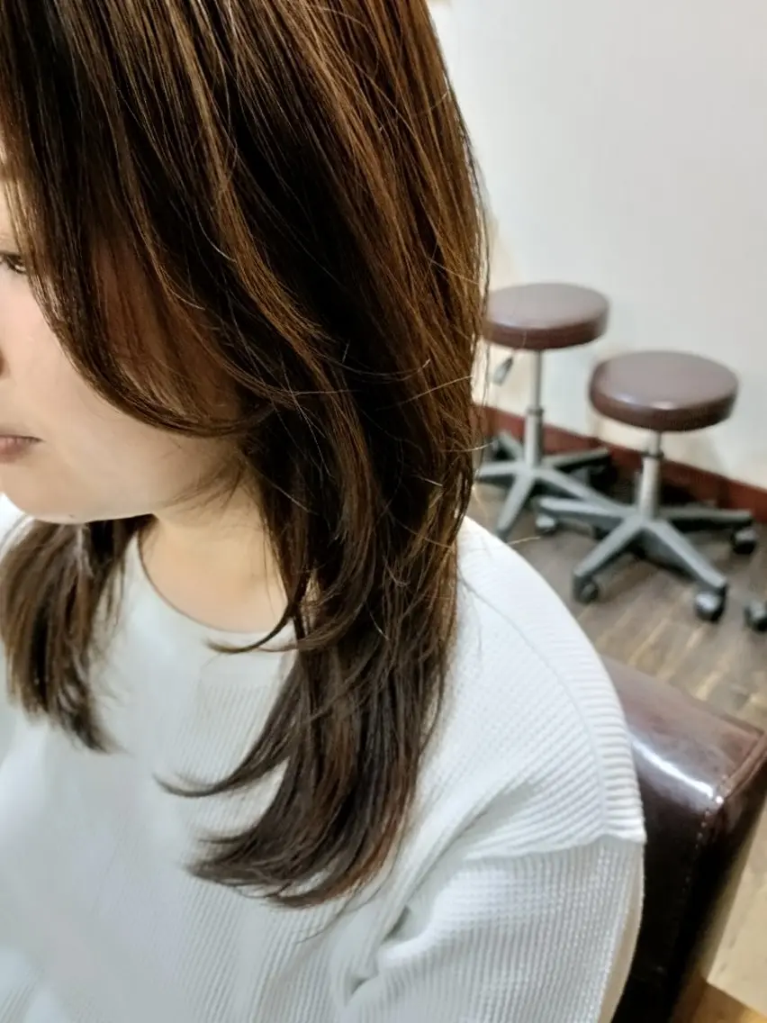 セミロング レイヤーカット カット ASAKO ✴︎アメリシュシュのヘアスタイル