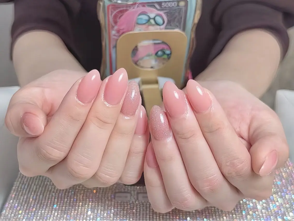 ネイル 長さ出し ジェルネイル マグネットネイル 持ち込み パラジェル ハンドネイル EGAO NAIL 錦糸町店のネイルデザイン