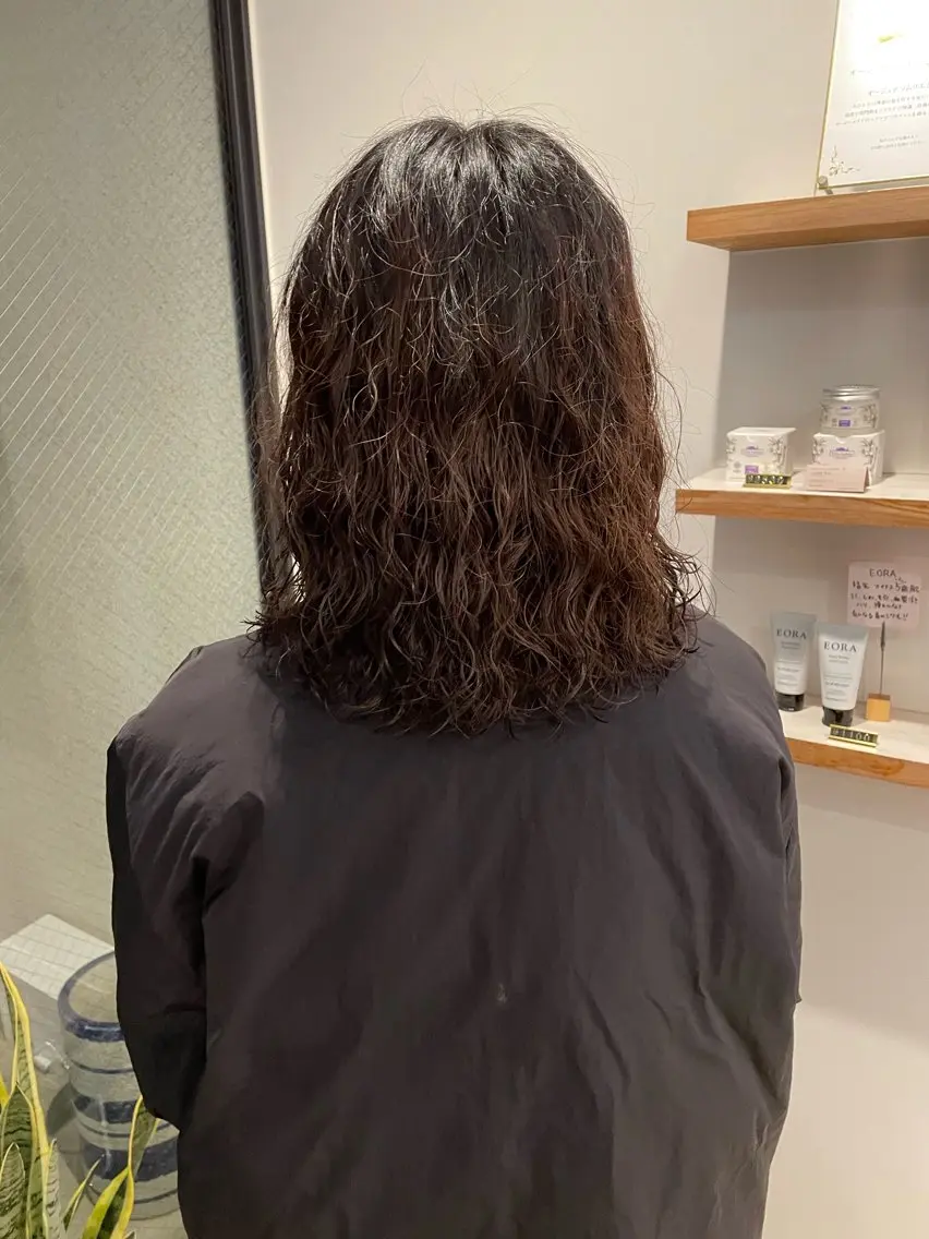 ミディアム ミディアムパーマ カット パーマ 藤村 翔充のヘアスタイル